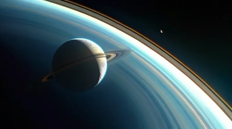 Il pianeta Saturno ha giganteschi anelli e una luna piena di laghi spaziali